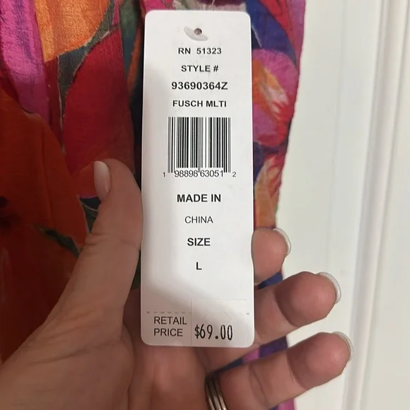 MSK TROPICAL rayon blend size large mini dress - Picture 2 of 4